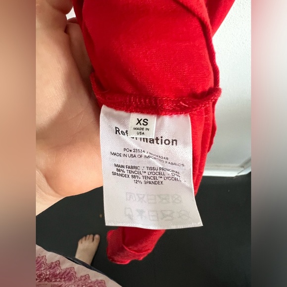 Reformation Kaila Knit Jersey Wrap Dress in Red, size XS - Picture 4 of 6